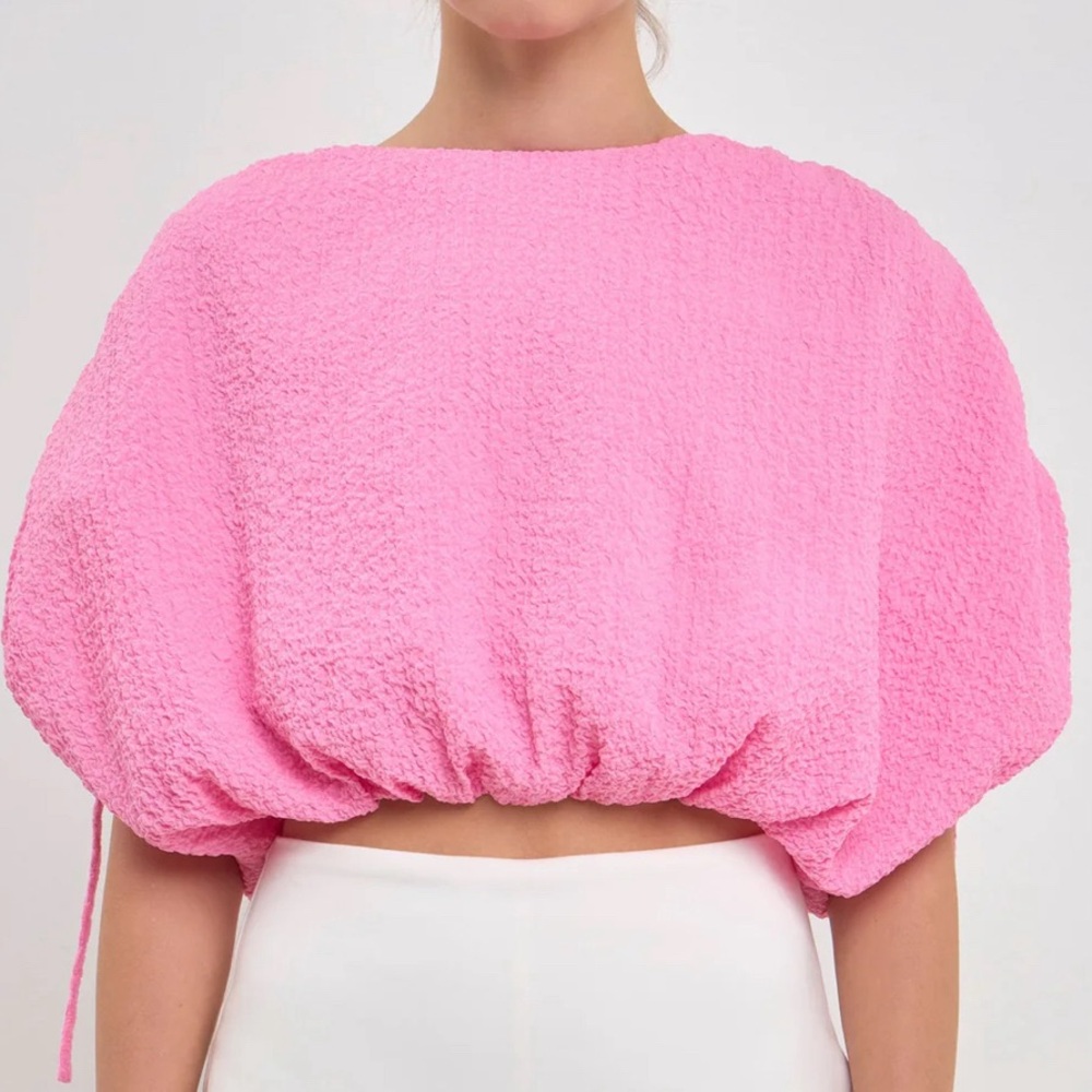 Endless Rose EUC Voluminous Pink Crop Top